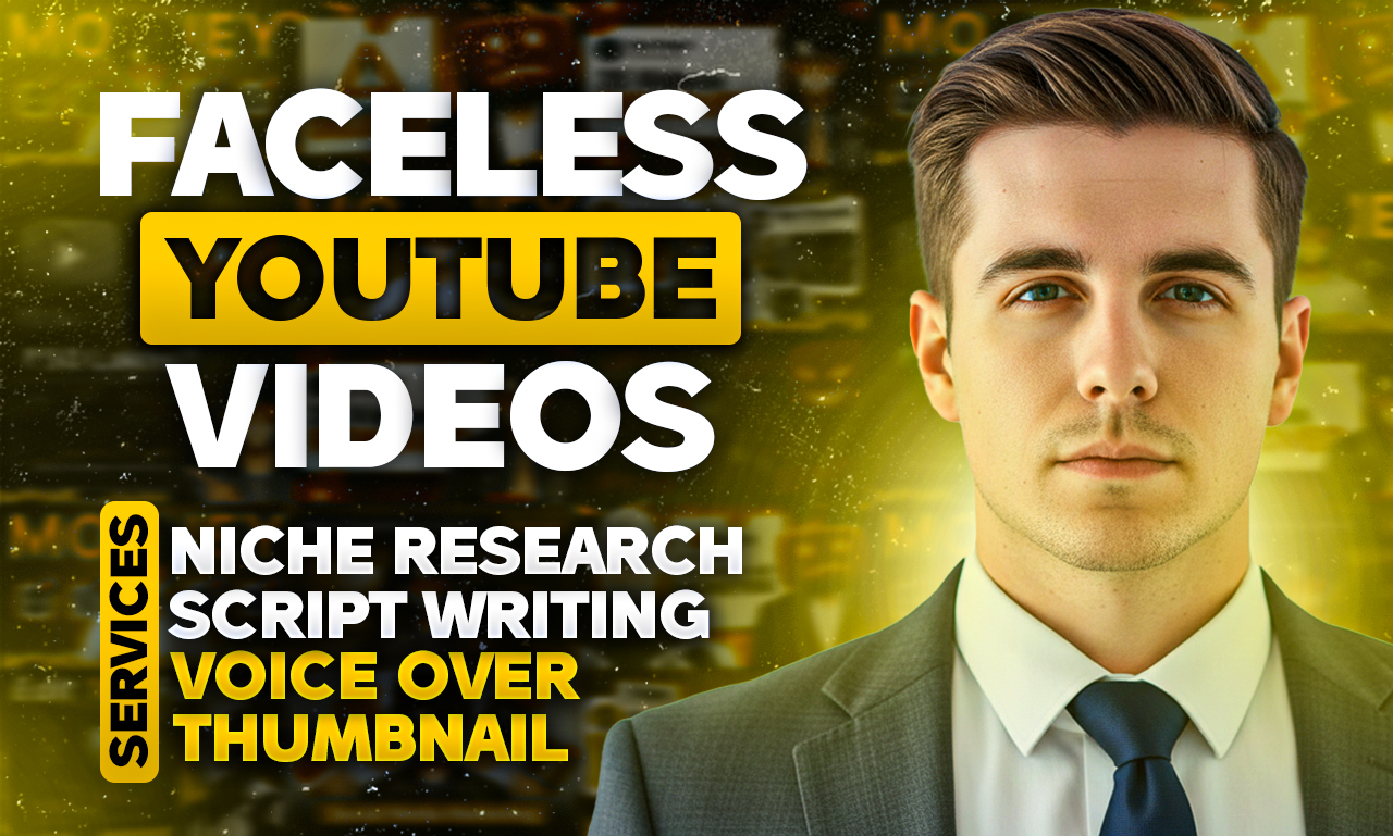 Faceless YouTube Videos Fiverr gig cover