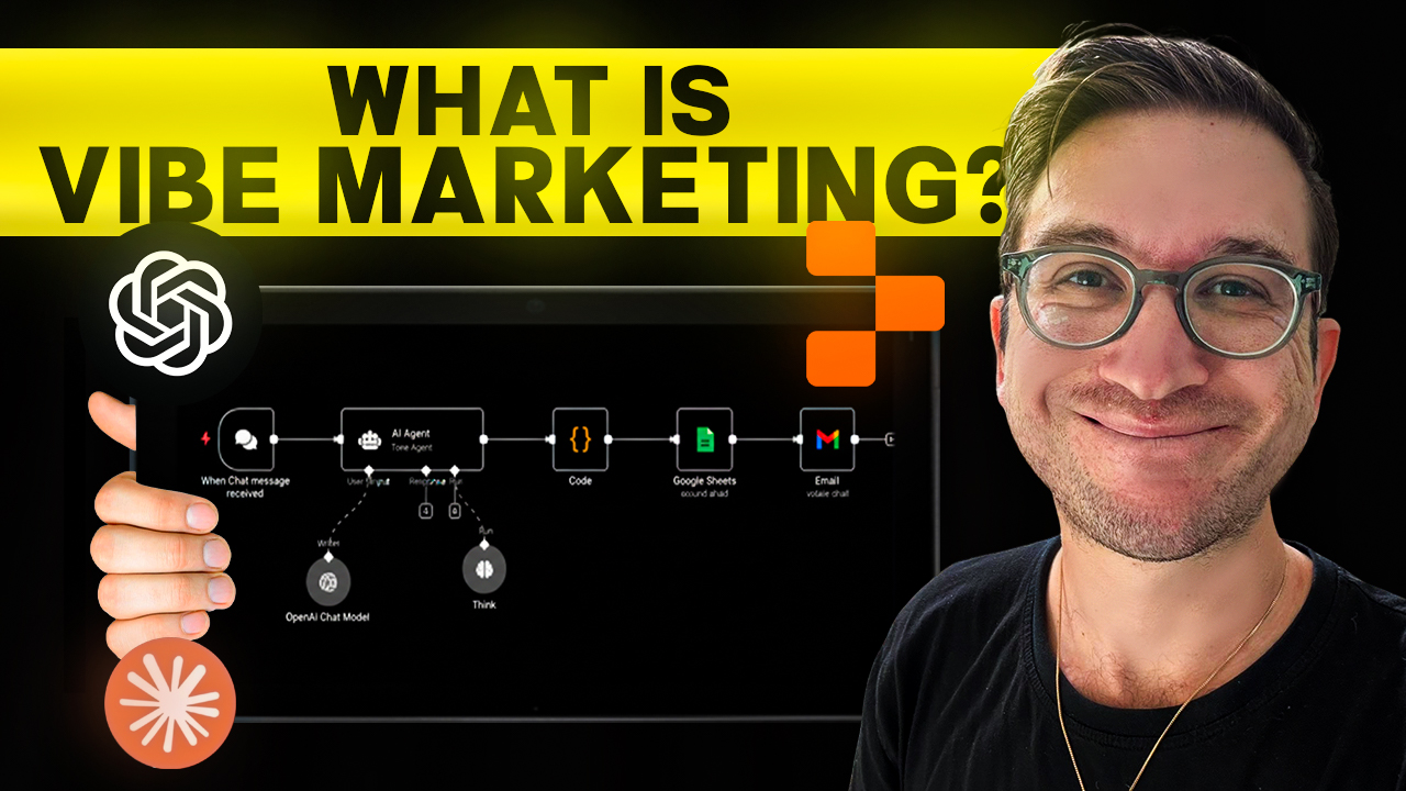 What is Vibe Marketing AI automation YouTube thumbnail