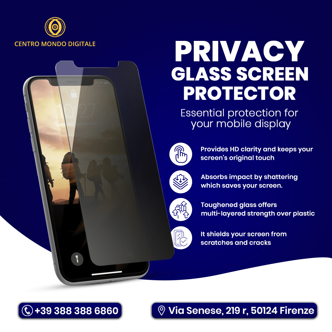 Privacy glass screen protector social media post