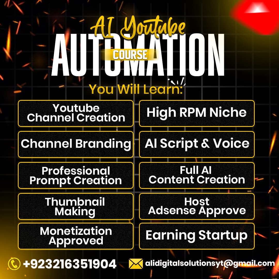 AI YouTube automation course topics social media post